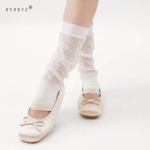OYDOYC 夏季超薄款白色堆堆袜套夏天jk简约百搭小腿袜长袜长筒袜
