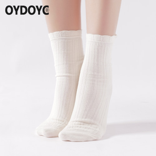 OYDOYC 白色袜子女款中筒袜纯棉春秋款日系百搭长袜ins基础堆堆袜