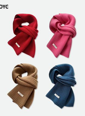 OYDOYC冬季羊毛保暖红色围巾冬天男女百搭针织围脖新年过年圣诞节