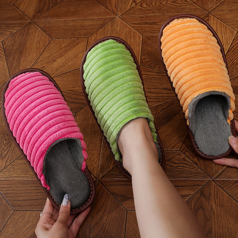 雪皮熊棉拖鞋女家用秋冬季居家