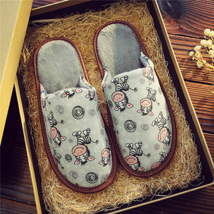 冬款棉拖鞋居家时尚橡胶大底防滑保暖耐磨男女加绒毛鞋庭院棉拖鞋