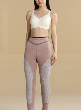 意大莱女士弹力冬季高腰加绒加厚三3层貂绒热磁疗贴护保暖裤5785