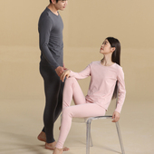 保暖内衣套装 意大莱女士莱卡棉薄款 弹力贴身打底圆领秋衣秋裤 5700