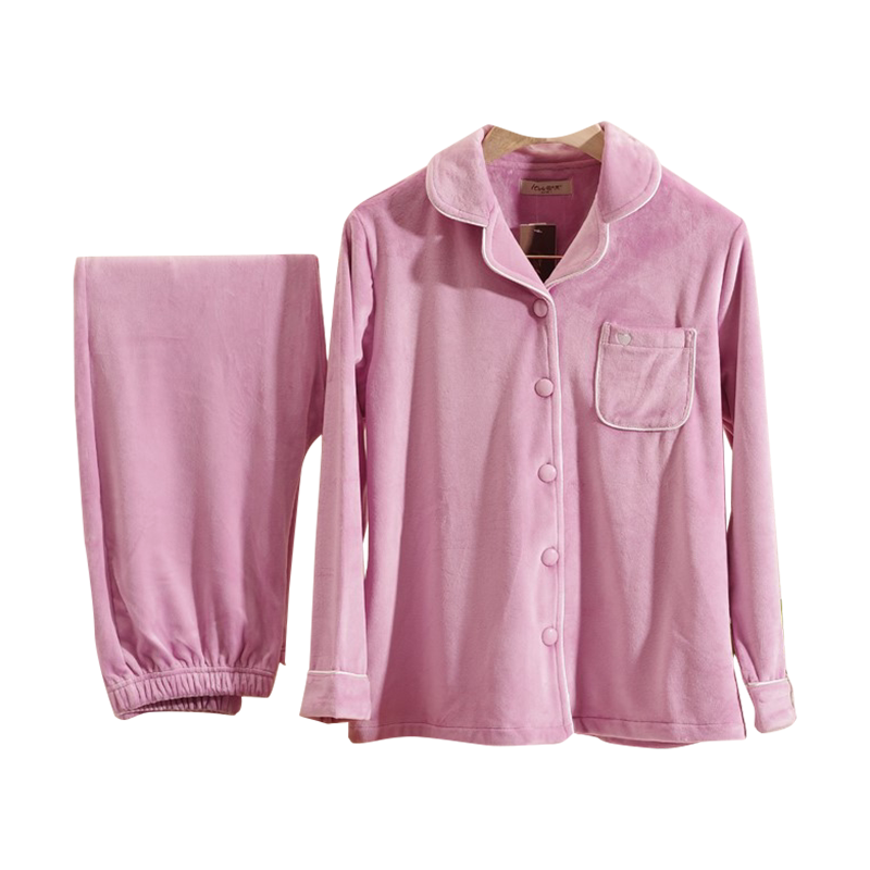 女士珊瑚绒家居服睡衣套装