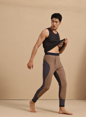 意大莱男士3层羊毛高腰-25°C贴身加厚加绒护膝保暖裤暖敷裤3684