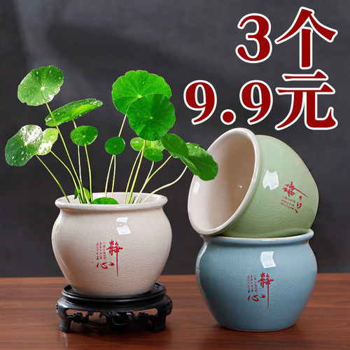 歌窑花盆陶瓷小花盆无孔专用器皿