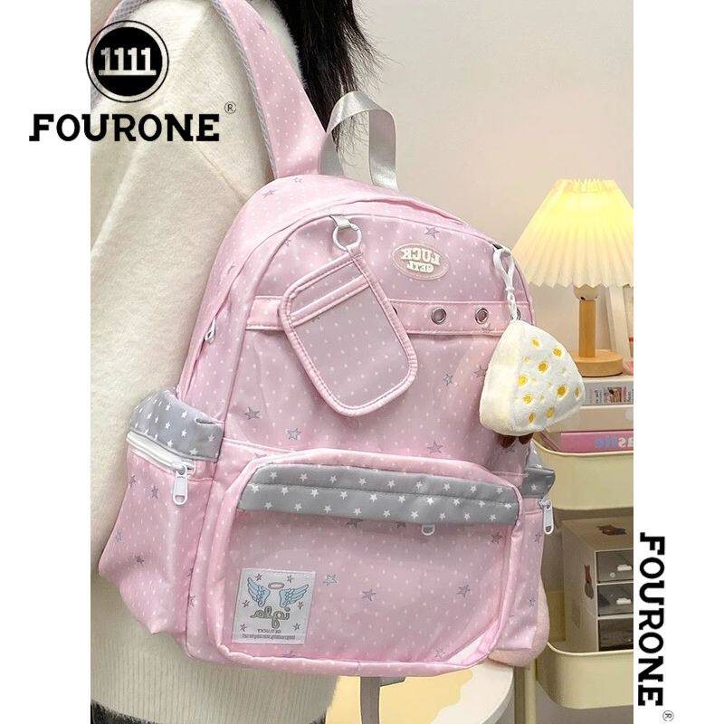 新款高颜值日系可爱痛包高中生书包女轻便旅游双肩包星星背包