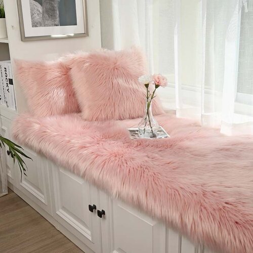 阳台婚庆地毯化妆室毛绒毯法式长毛绒机洗草地楼梯前脚格子丨地毯