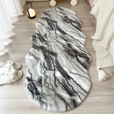 入户北欧ins风边地地垫满铺速干宿舍民橘色毛垫天床边裁剪长条