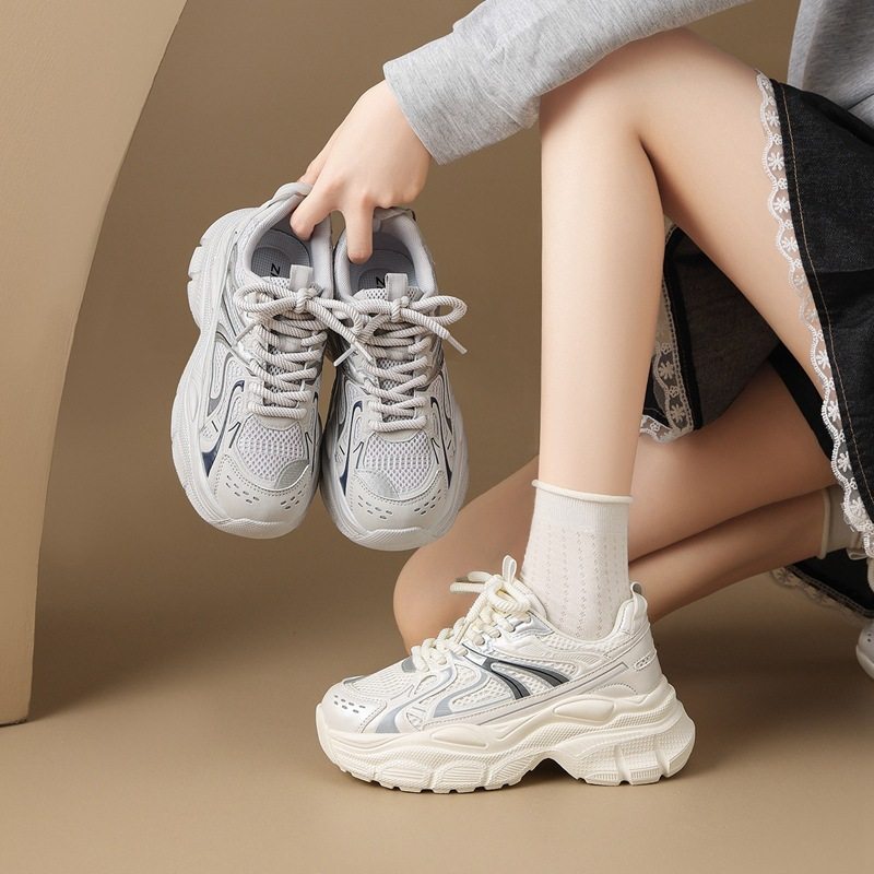 zhr则则网面老爹鞋女2025新款厚底透气韩版轻便休闲鞋运动鞋,女鞋,时尚休闲鞋,淘宝优惠券,粉丝福利购,淘宝优惠卷