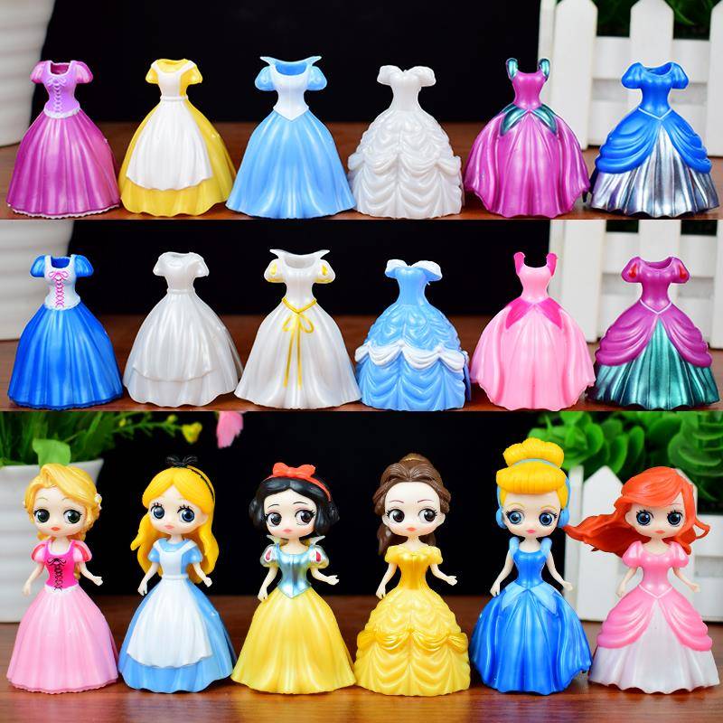 白雪公主手办换装换衣娃娃美人鱼玩偶迪士尼儿童玩具女孩冰雪爱莎