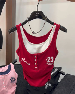 十三行2026夏季假两件套新款韩版时尚百搭显瘦背心修身显瘦上衣女