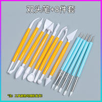 Silicone gel soft head double-ended point drill indentation pen, rubber pen, figurine, oil clay, stone plastic, clay soft clay sculpture tool thumbnail 4