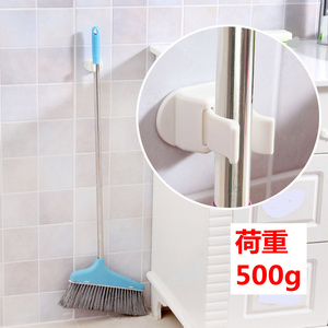 白色扫帚塑料粘钩扫把笤帚卫生间壁挂收纳免钉挂钩KM689承重500g