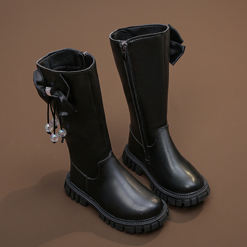 时尚韩版中大童马丁靴加绒公主靴