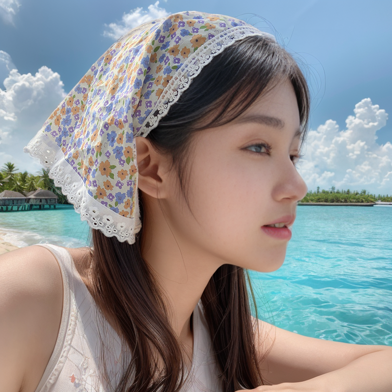 碎花蕾丝发带女高级感网