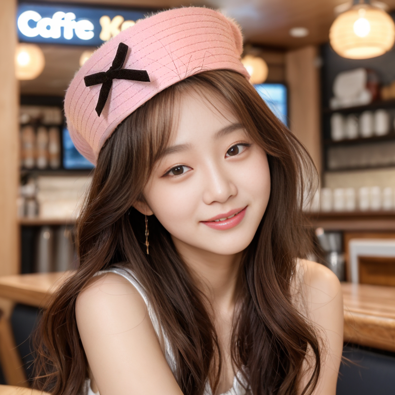 蝴蝶结可爱粉色水手帽翻