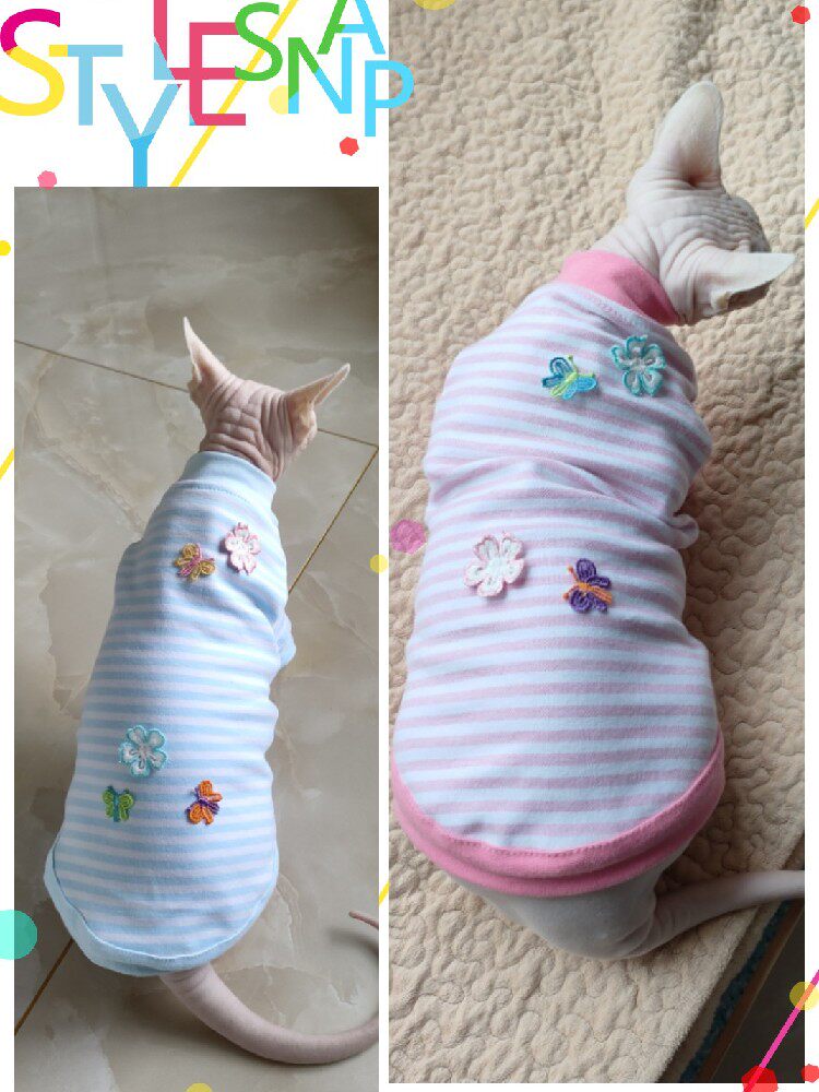 纯棉春秋猫狗贴身衣服制作无毛背心斯芬克斯舒绒T恤柔软防磨皮肤