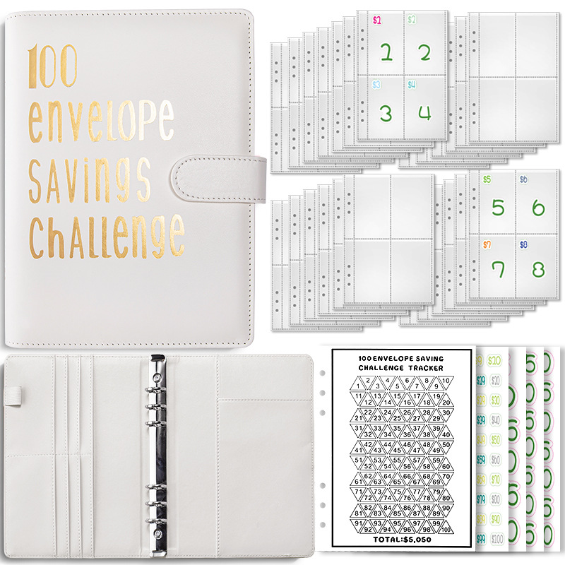 100 Envelope money saving book envelopes savings challenge 文具电教/文化用品/商务用品 笔记本/记事本 原图主图