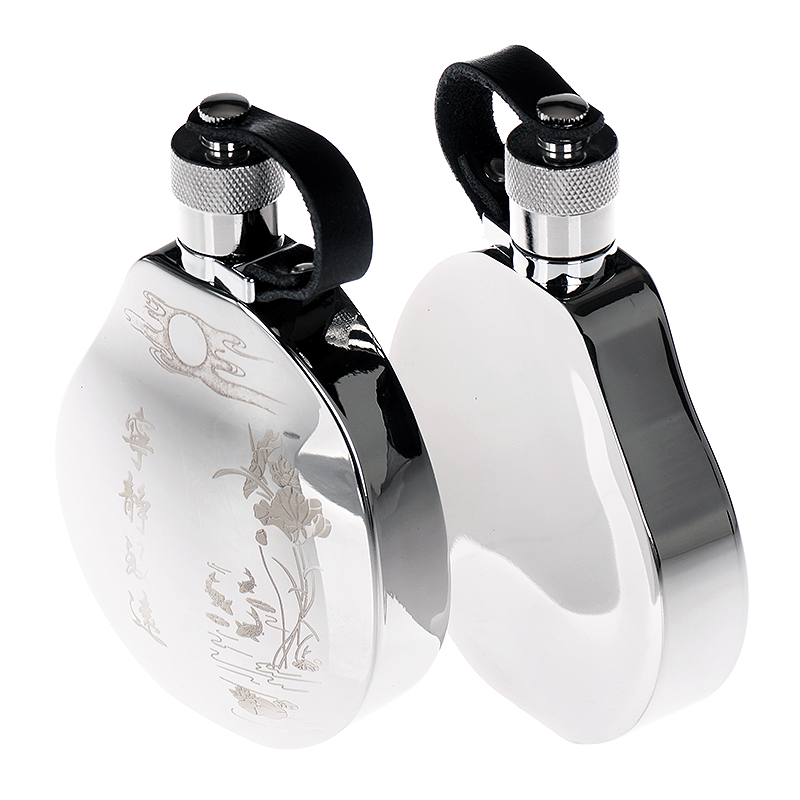 百事乐桃心6盎司304加厚不锈钢酒壶随身便携3两装免费刻字