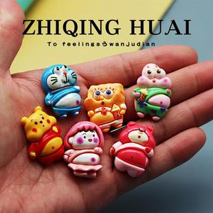 独立盲袋露肚皮 可爱卡通迷你小公仔贴片摆件创意模型玩具礼物