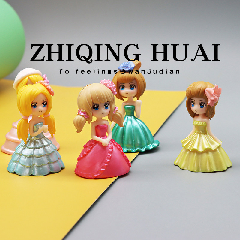 卡通童话公主女孩玩具公仔模型一套q版可爱礼物现货独立盲袋摆件