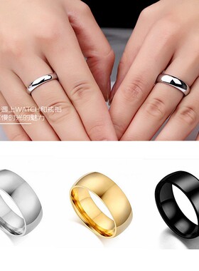 钛钢戒指女素圈韩版简约