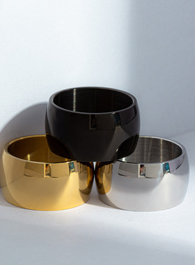 12MM宽大戒指男光面指环