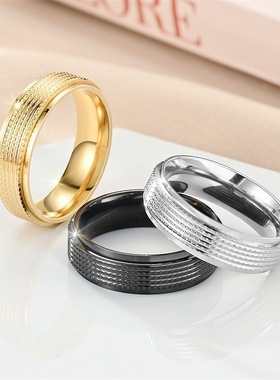 钛钢情侣戒指简约帅气时尚