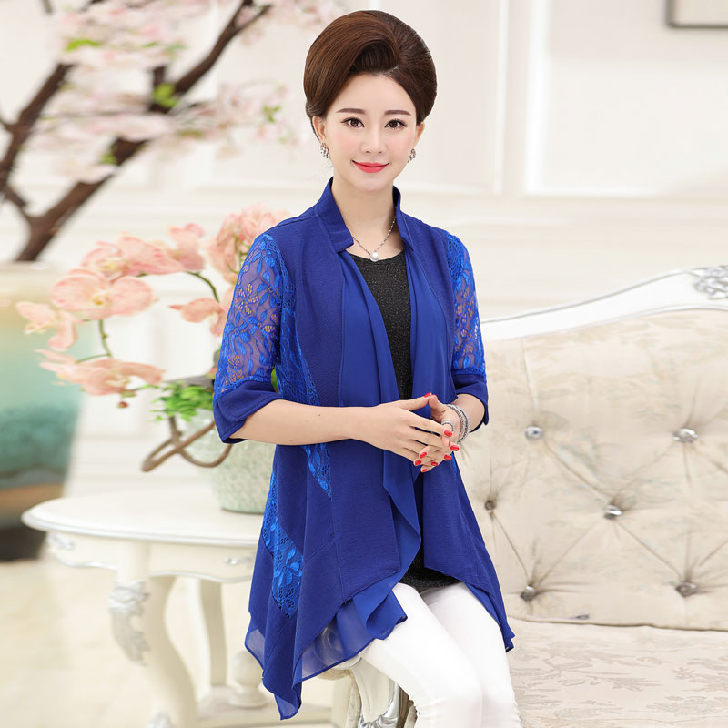巴宝兹中老年女装春秋装短袖新款40-50中年妈妈装两件套中袖套装