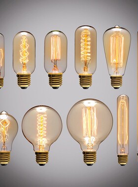外贸专拍 爱迪生灯泡E27螺口复古钨丝灯泡 ST64/G80/G95/T185/A60