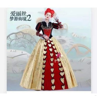 {出租}爱丽丝梦游仙境cos服装 白王后 爱丽丝 红皇后表演服租赁
