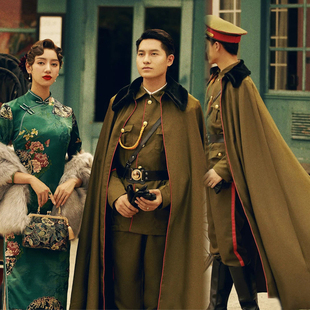 上海服装租赁情侣写真影楼主题婚纱摄影民国复古风大帅服演出服