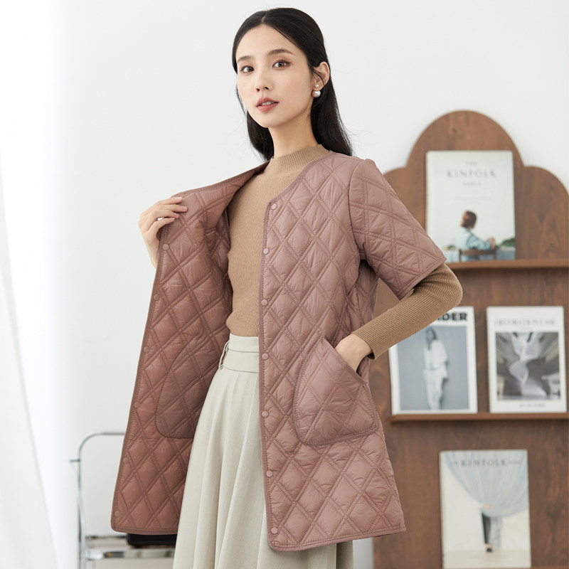 中长款棉服女时尚轻薄修身羽绒棉