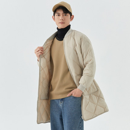 2024棉衣男长款轻薄秋冬季打底羽绒棉内胆防寒棉服保暖内穿小棉袄