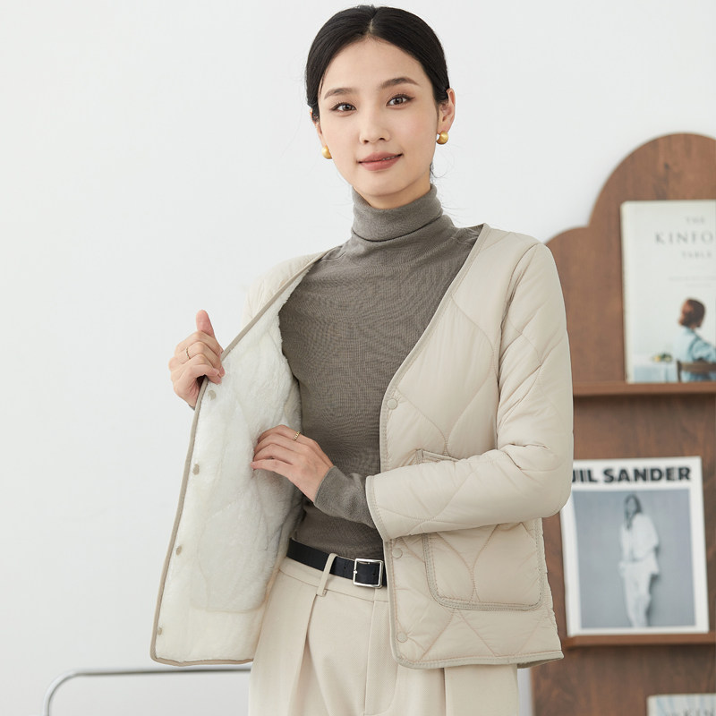 加绒保暖短款棉服百搭修身羽绒棉