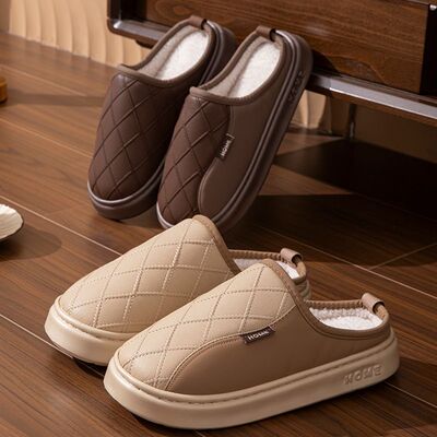 2025新款防水棉拖鞋男款秋冬季外穿家居家用厚底踩屎感特大码棉拖