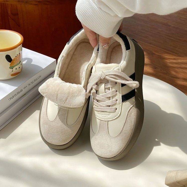 德训鞋女2025冬季新款爆款鞋子厚底运动小白鞋休闲加绒板鞋二棉鞋,女鞋,德训鞋,淘宝优惠券,粉丝福利购,淘宝优惠卷
