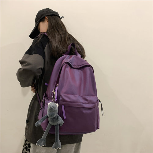 百搭双肩包时尚旅行大容量背包简约质感电脑包校园高颜值学生书包