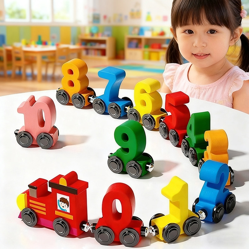 儿童磁性数字小火车益智玩具小宝宝磁力积木拼装男女孩1一3到6岁