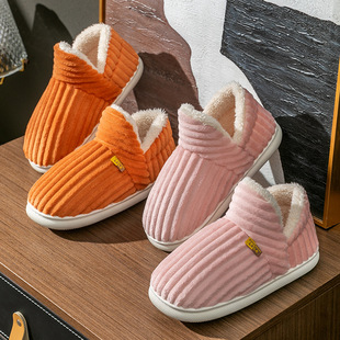 防滑情侣棉鞋 冬季 女室内外穿加绒保暖一脚蹬毛毛鞋 包跟棉拖鞋 新款