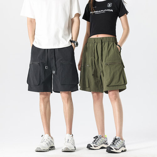 2026夏季新款美式机能风情侣短裤工装中裤男宽松多袋休闲五分裤子