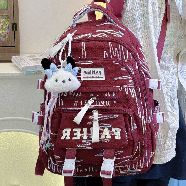 高颜值书包女初中生韩版森系大容量背包高中小学生时尚轻便双肩包