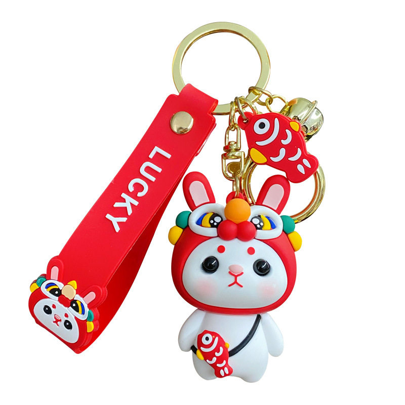 CARTOON ZODIAC CAR KEYCHAIN MALE CUTE DELICATE FEMALE SHIBA INU DOLL KEY CHAIN COUPLE SCHOOL BAG PENDANT