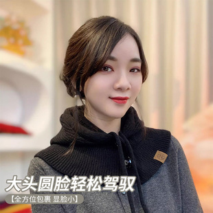围脖女款秋冬季2025新款百搭高档假领子假帽子领连帽帽子围巾一体