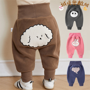 宝宝大屁屁裤 护肚奥利绒长裤 冬季 男童高腰PP裤 加 婴儿打底裤 25新款