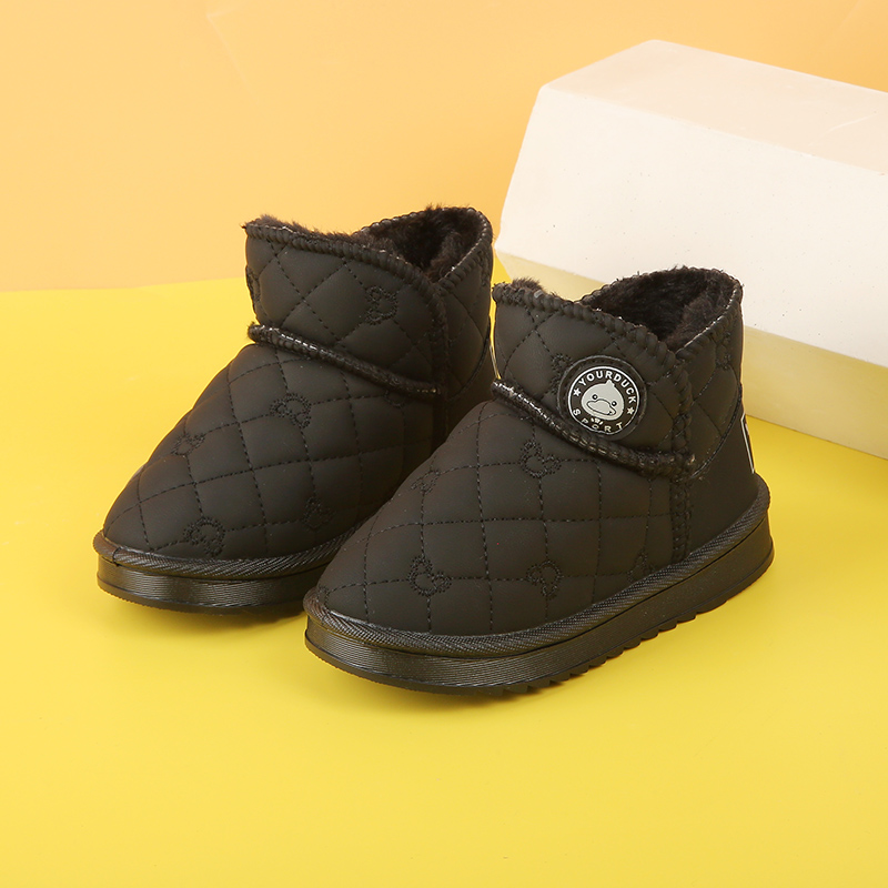 儿童雪地靴冬季2025新款加绒加厚男童宝宝大棉鞋东北保暖女童短靴