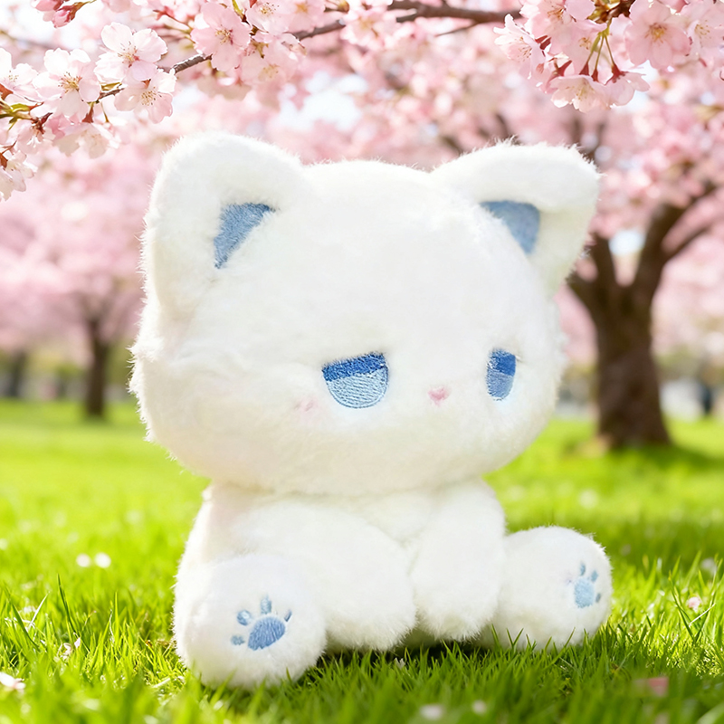 可爱emo小猫咪毛绒玩偶公仔桌伴娃娃坐姿呆呆猫送女闺蜜生日礼物