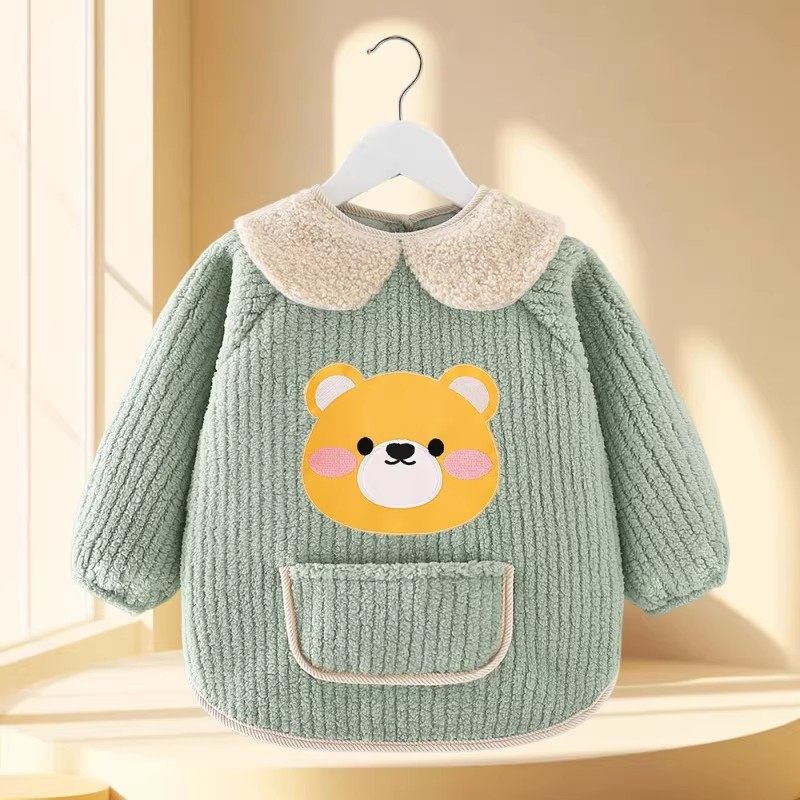 儿童罩衣秋冬加厚绒宝宝吃饭围兜防水防脏围裙婴儿幼儿园洋气外穿,童装/婴儿装/亲子装,反穿衣/罩衣,淘宝优惠券,粉丝福利购,淘宝优惠卷