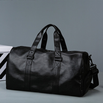 旅行包袋男女大容量单肩背包出差手提包质感软皮行李袋运动健身包